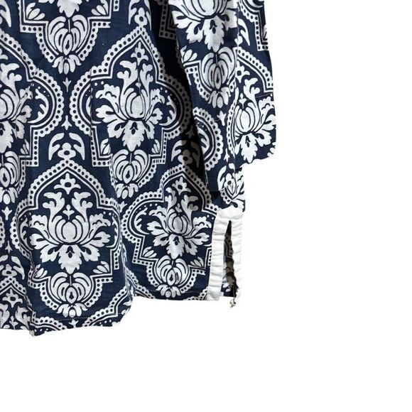 Hot Cotton Tunic Top Womens XL Multicolor Boho Artsy Print Linen Blend Blouse - Picture 4 of 9